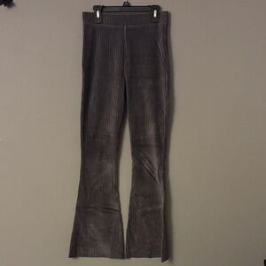 Aerie Dark Gray Soft Ribbed Flare Pants